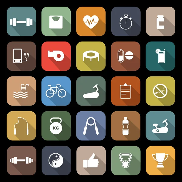 Fitness düz kutsal kişilerin resmi ile uzun gölge