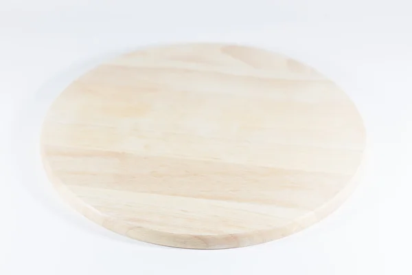 Wooden plate isolated on white background — Stock Photo, Image