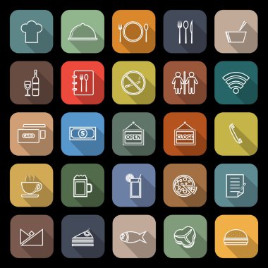 Restoran çizgi düz kutsal kişilerin resmi ile uzun gölge