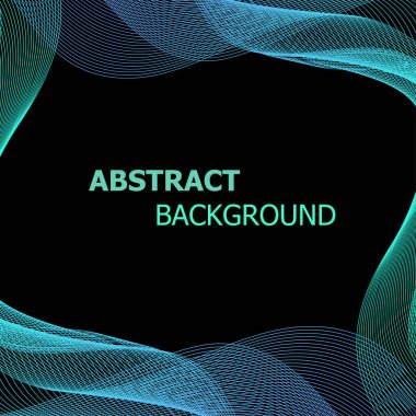 Yeşil ve mavi çizgi dalgalı soyut arkaplan, hisse senedi vektörü