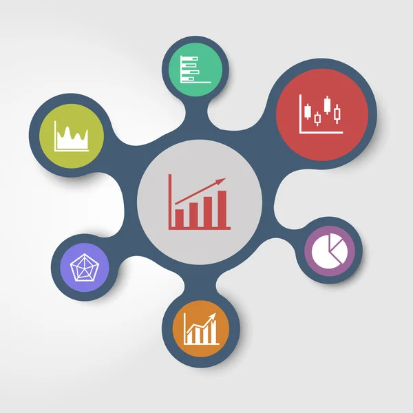 Plantillas de infografía empresarial con metaballs conectados — Vector de stock