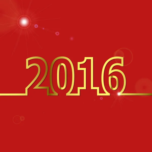 2016 Feliz Año Nuevo sobre fondo rojo — Vector de stock