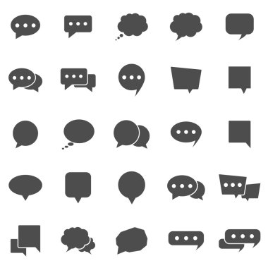 beyaz zemin üzerine konuşma balonu simgeler