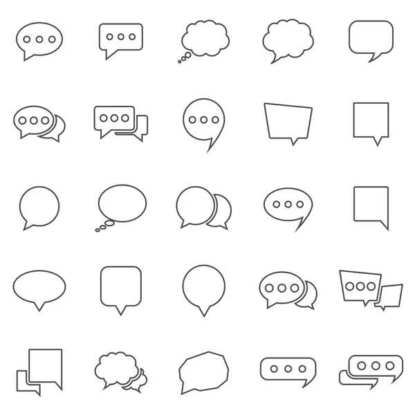 Konuşma balonu satır simgeler beyaz arka plan üzerinde