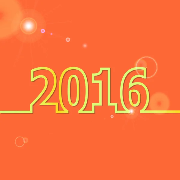 2016 Feliz Año Nuevo sobre fondo naranja — Archivo Imágenes Vectoriales