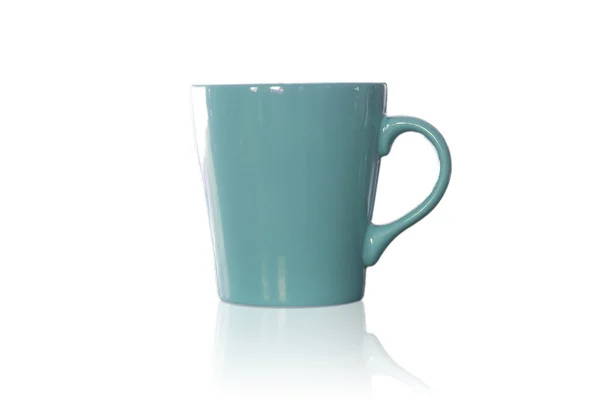 Taza de café verde aislada sobre fondo blanco — Foto de Stock