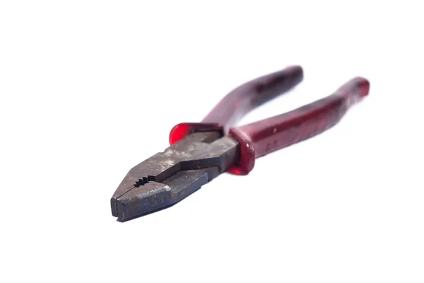 Red pliers closeup on white background — Stock Photo, Image
