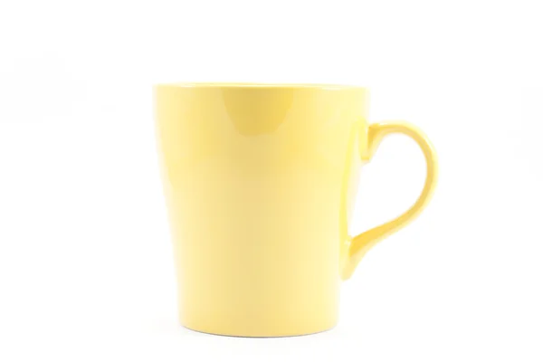 Yellow mug isolated on white background — Stock Photo, Image
