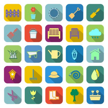 Uzun gölge ile Bahçe renk simgeleri