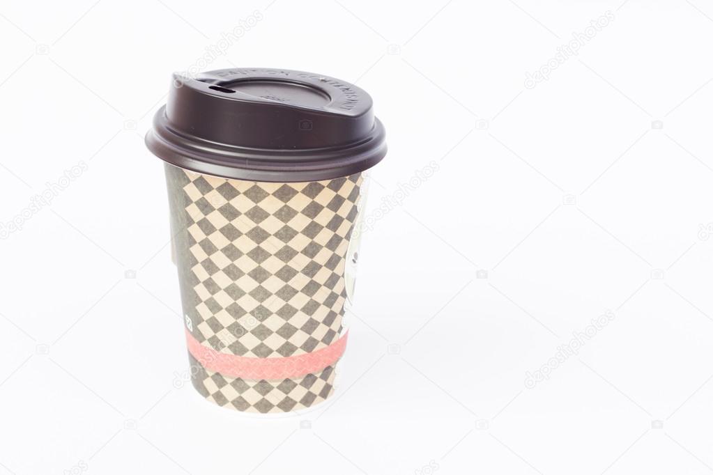 Take-out coffee cup isolated on white background