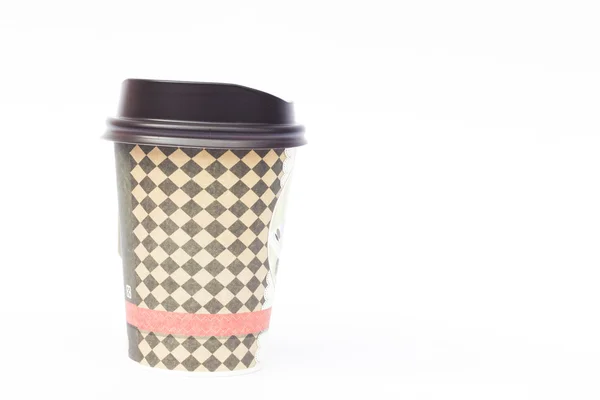Copo de café take-out isolado no fundo branco — Fotografia de Stock