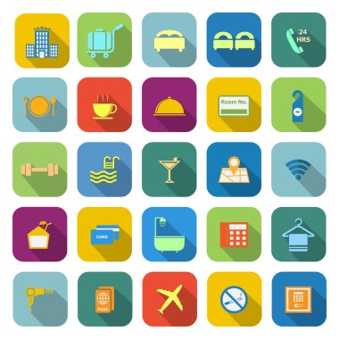 Otel renk simgeleri ile uzun gölge