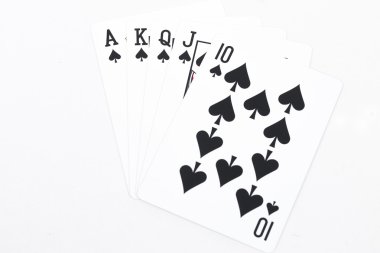 Beyaz arkaplanda izole edilmiş kart oynatılıyor