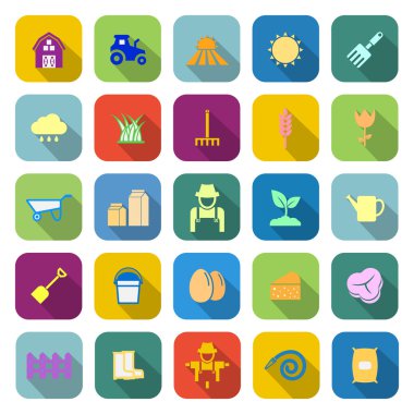 Renk simgeleri uzun gölge ile tarım