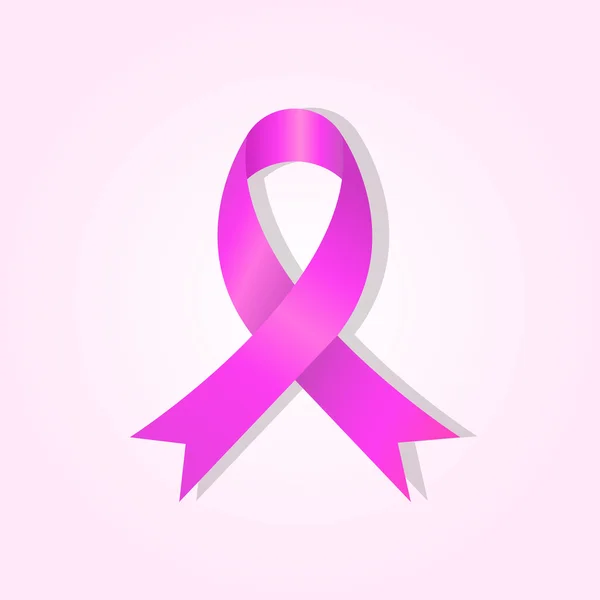 Rosa awareness ribbon på rosa skimmer bakgrund — Stock vektor