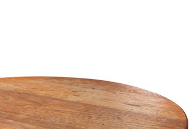Boş yuvarlak ahşap masa üstü