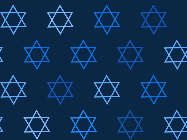 Sömlöst Mönster Med Ljusblå Davids Stjärna Traditionell Symbol För Israel — Stock vektor