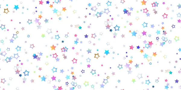 Colorful Gradient Flying Stars Isolated White Luxury Shiny Little Random — Stock Vector