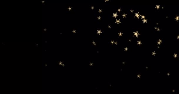 Estrelas Douradas Confete Outono Estrelado Aleatório Luxo Brilhante Estelar Pouco — Vídeo de Stock
