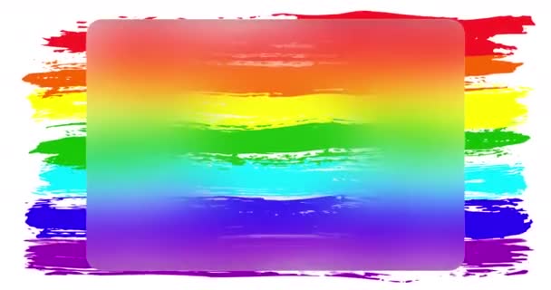 动感Lgbt骄傲旗 手绘笔画在白色的彩虹上 Lgbtq男女同性恋 男同性恋 双性恋和变性者社会运动的象征 库存录像 — 图库视频影像