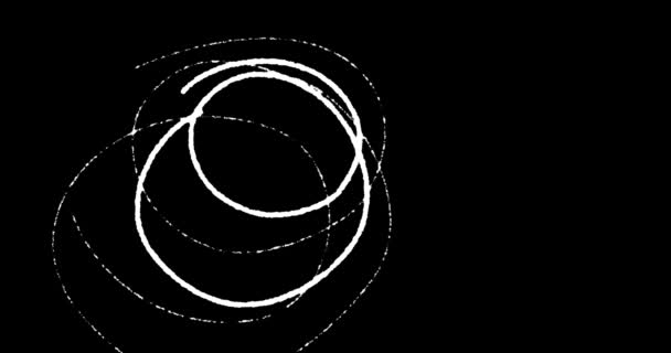 Animatie Witte Hand Getekend Warboel Met Krabbel Krabbel Cirkels Zwart — Stockvideo