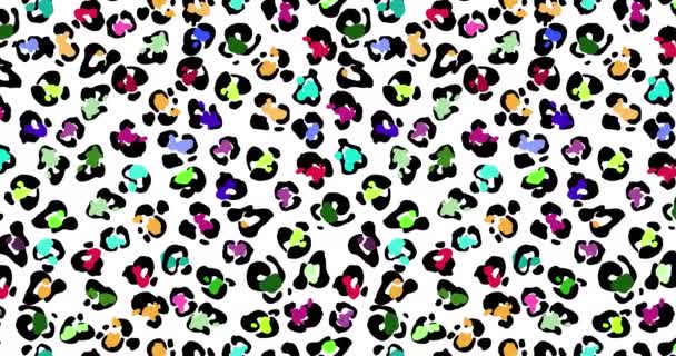 Animation Seamless Pattern Faux Leopard Trendy Skin Абстрактный Отпечаток Пятна — стоковое видео