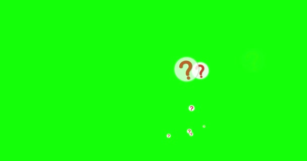 Animáció Mozgó Kérdőjelek Egy Chroma Key Háttér Kérdőjelek Zöld Képernyős — Stock videók