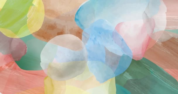 Animierte Malerei Farbflecken Kleckse Nahtloses Schleifenmuster Mit Abstrakten Minimalistischen Kompositionen — Stockvideo