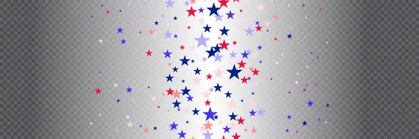Patrón Horizontal Sin Costuras Con Azul Rojo Estrellas Blancas Celebración — Vector de stock