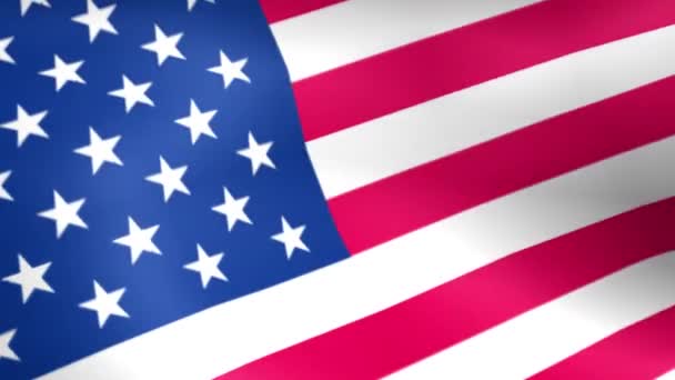 Американский Флаг Графическая Петля Анимации Американский Флаг Размахивает Замедленным Видео — стоковое видео