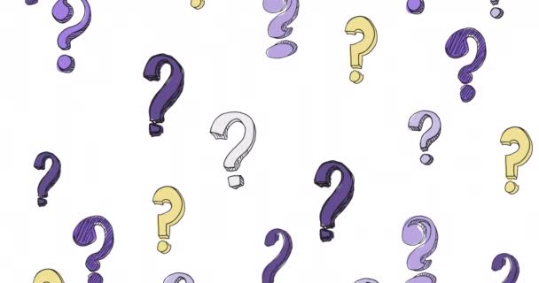 Seamless Loop Background Moving Question Marks Cartoon Question Marks Grunge — Stock Video