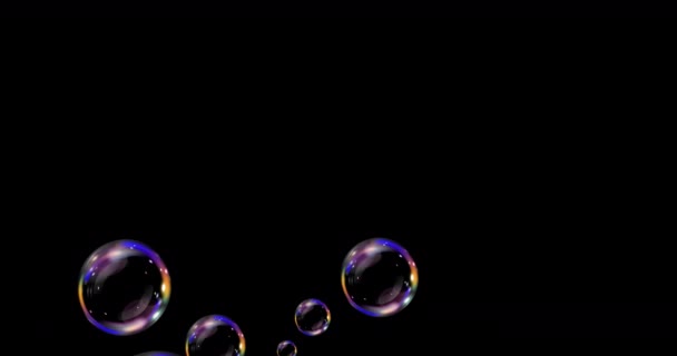 Seifenblasen Fliegen Auf Und Platzen Realistische Seifenblase Grell Puder Seife — Stockvideo