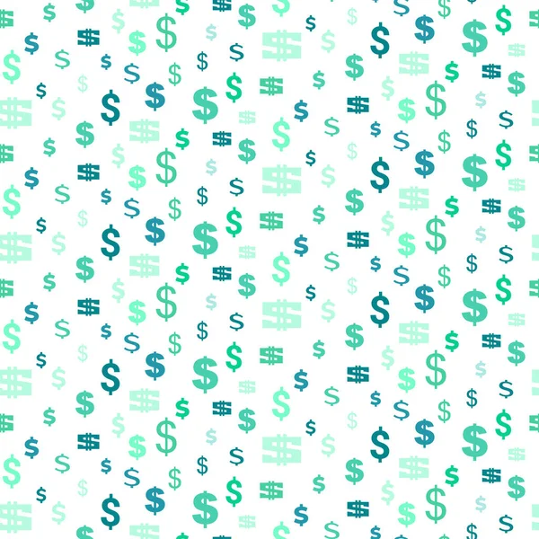 Seamless Pattern Dollar Symbols Currency Green Vector Background Signs Dollars — Stock Vector