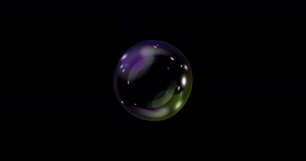 アニメーションソープ虹色の泡が飛ぶ 現実的な石鹸の泡 グレア ブラックでムーブメントカラフルな石鹸バブル シームレスなループだ 4Kビデオグラフィックアニメーション — ストック動画