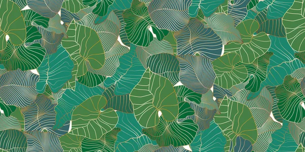 Motif Vectoriel Sans Couture Avec Des Feuilles Palmier Tropicales Jungle — Image vectorielle