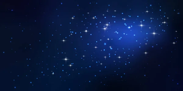 Astrología Horizontal Universo Estelar Fondo Cielo Nocturno Estrellado Espacio Azul — Vector de stock