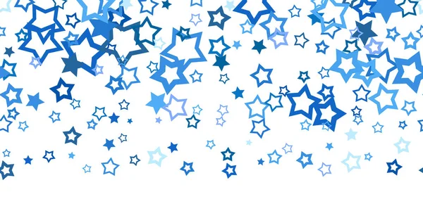 Estrellas Voladoras Azules Confeti Aisladas Sobre Fondo Blanco Hermosa Pequeña — Vector de stock