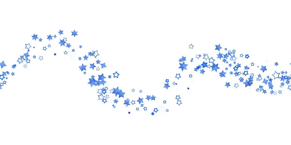Blauwe Vliegende Sterren Confetti Geïsoleerd Witte Achtergrond Mooie Kleine Willekeurige — Stockvector