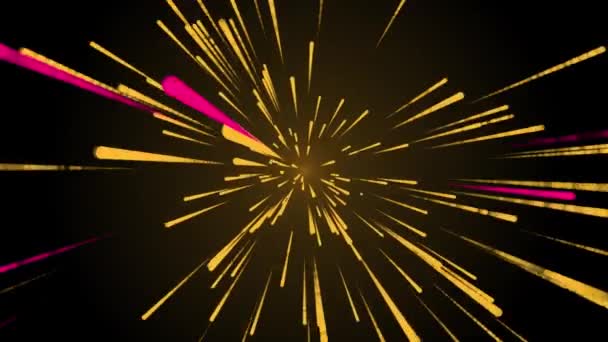 Radial Blurred Rays Colorful Fireworks Neon Glowing Rays Computer Generated — Stock Video