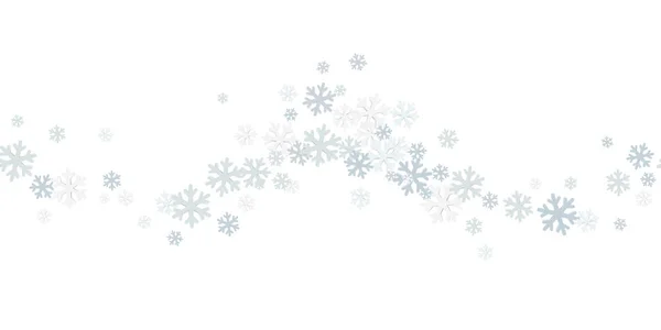 Piękne Bezszwowe Tło Świąteczne Różnych Złożonych Dużych Małych Płatków Śniegu — Wektor stockowy