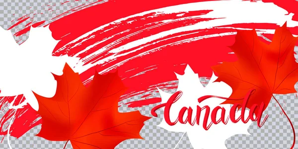 Pincelada Grunge Con Bandera Nacional Canadá Canadá Fondo Del Día — Archivo Imágenes Vectoriales