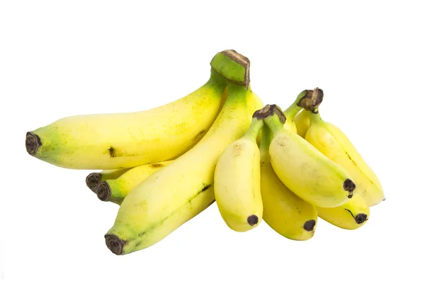 Bananer över vita — Stockfoto