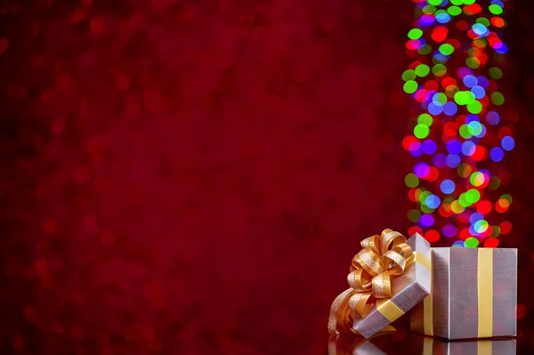 Bokeh licht doos van de Gift — Stockfoto