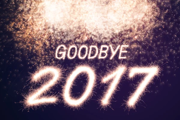 Goodbye 2017 Sparkle firework — Stock Photo, Image
