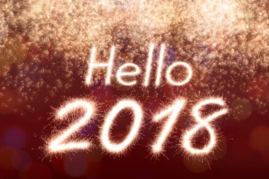 Merhaba 2018 ışıltı havai fişek