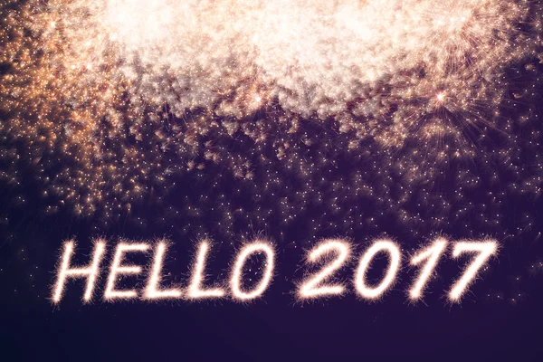 Hello 2017 Sparkle firework — Stock Photo, Image