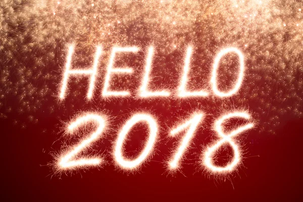 Ciao 2018 Fuochi d'artificio scintillanti — Foto Stock