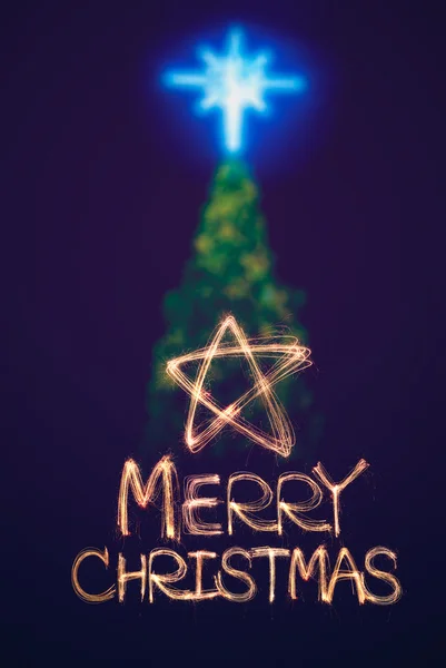 Merry christmas Sparkle vuurwerk — Stockfoto