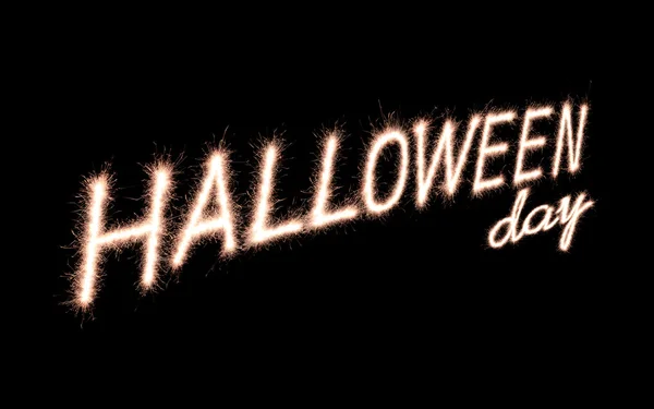 Хэллоуин, написанный с помощью фейерверка — стоковое фото