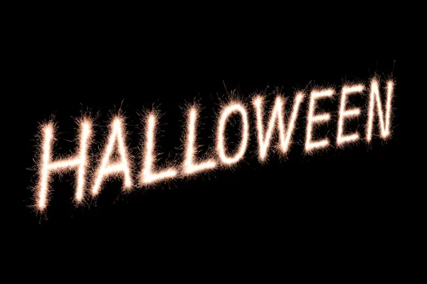 Halloween skriven med Sparkle fyrverkeri — Stockfoto